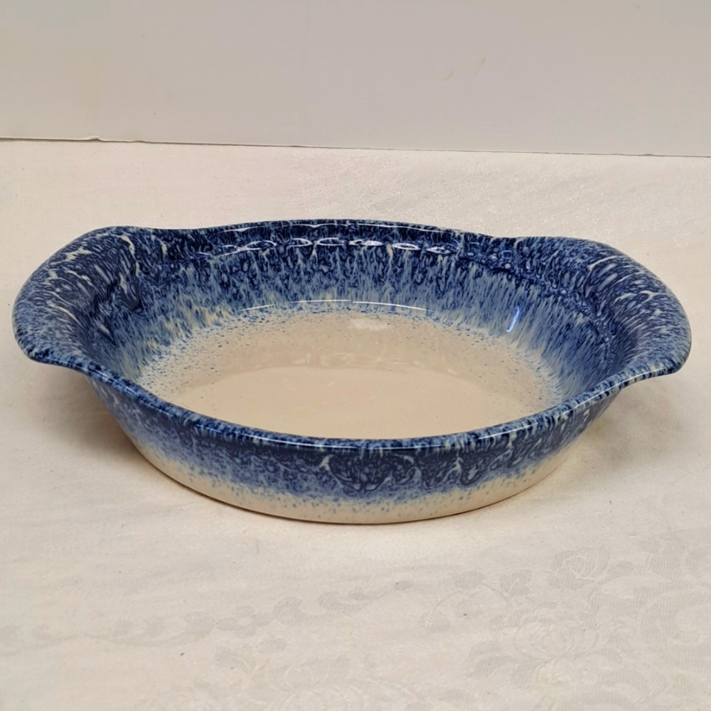 LIBBEY ceramic 9 x 13  blue drip  glaze  baking  dish